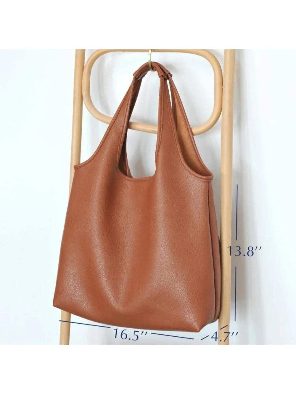 Soft Vegan Leather Hobo Tote Bag | Oversized Slouchy Handbag for Work & Travel